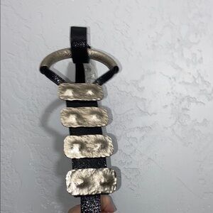 Chic Black and Silver Belt Hoop & Loop